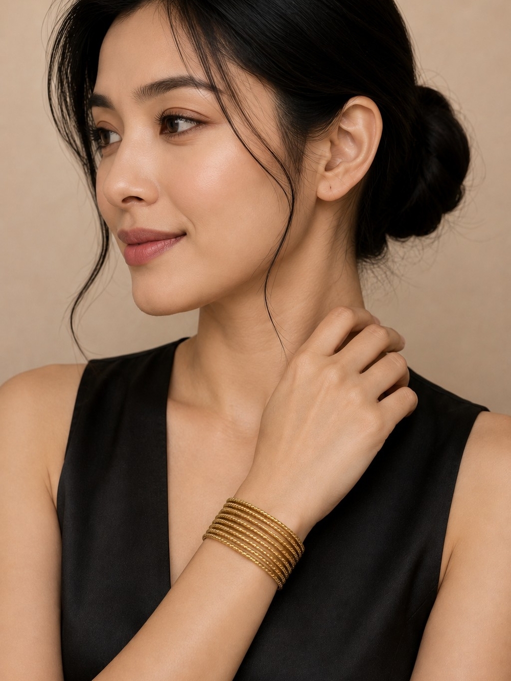 Avon Gold Mesh Cuff Bracelet
